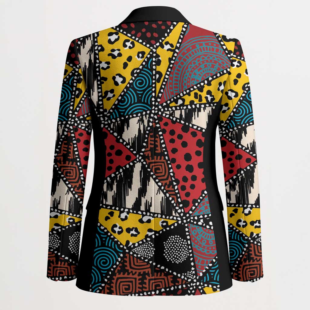 African Wild Animal Skins Blazer Triangles Pattern Afro Pattern Style