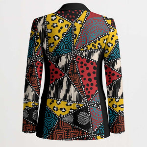 African Wild Animal Skins Blazer Triangles Pattern Afro Pattern Style