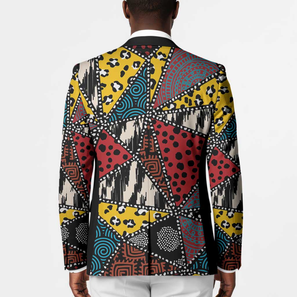 African Wild Animal Skins Blazer Triangles Pattern Afro Pattern Style