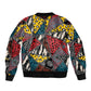 African Wild Animal Skins Bomber Jacket Triangles Pattern Afro Pattern Style - African Pride