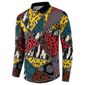 African Wild Animal Skins Button Sweatshirt Triangles Pattern Afro Pattern Style