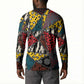 African Wild Animal Skins Button Sweatshirt Triangles Pattern Afro Pattern Style
