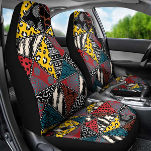 African Wild Animal Skins Car Seat Cover Triangles Pattern Afro Pattern Style - African Pride