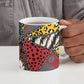 African Wild Animal Skins Ceramic Mug Triangles Pattern Afro Pattern Style