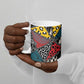 African Wild Animal Skins Ceramic Mug Triangles Pattern Afro Pattern Style