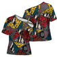 African Wild Animal Skins Cross Shoulder Shirt Triangles Pattern Afro Pattern Style