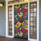 African Wild Animal Skins Door Cover Triangles Pattern Afro Pattern Style