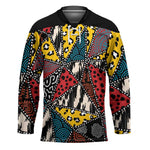 African Wild Animal Skins Hockey Jersey Triangles Pattern Afro Pattern Style