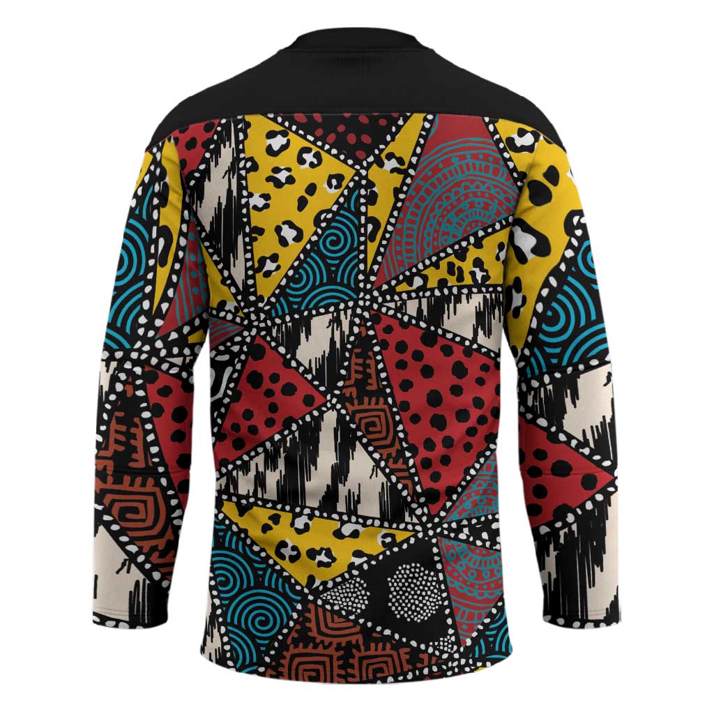 African Wild Animal Skins Hockey Jersey Triangles Pattern Afro Pattern Style