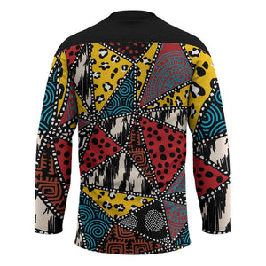 African Wild Animal Skins Hockey Jersey Triangles Pattern Afro Pattern Style