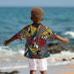 African Wild Animal Skins Kid Hawaiian Shirt Triangles Pattern Afro Pattern Style - African Pride