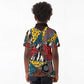 African Wild Animal Skins Kid Polo Shirt Triangles Pattern Afro Pattern Style - African Pride