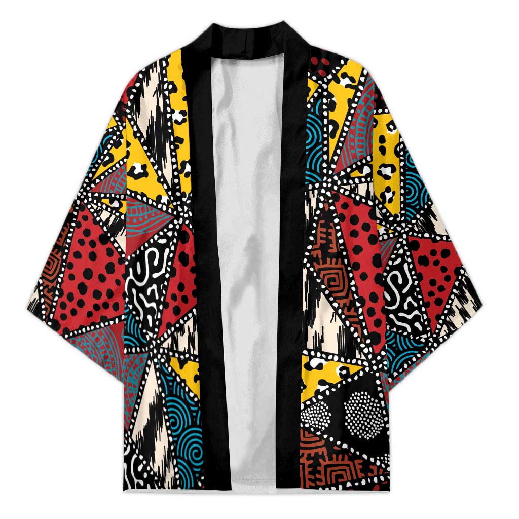 African Wild Animal Skins Kimono Triangles Pattern Afro Pattern Style