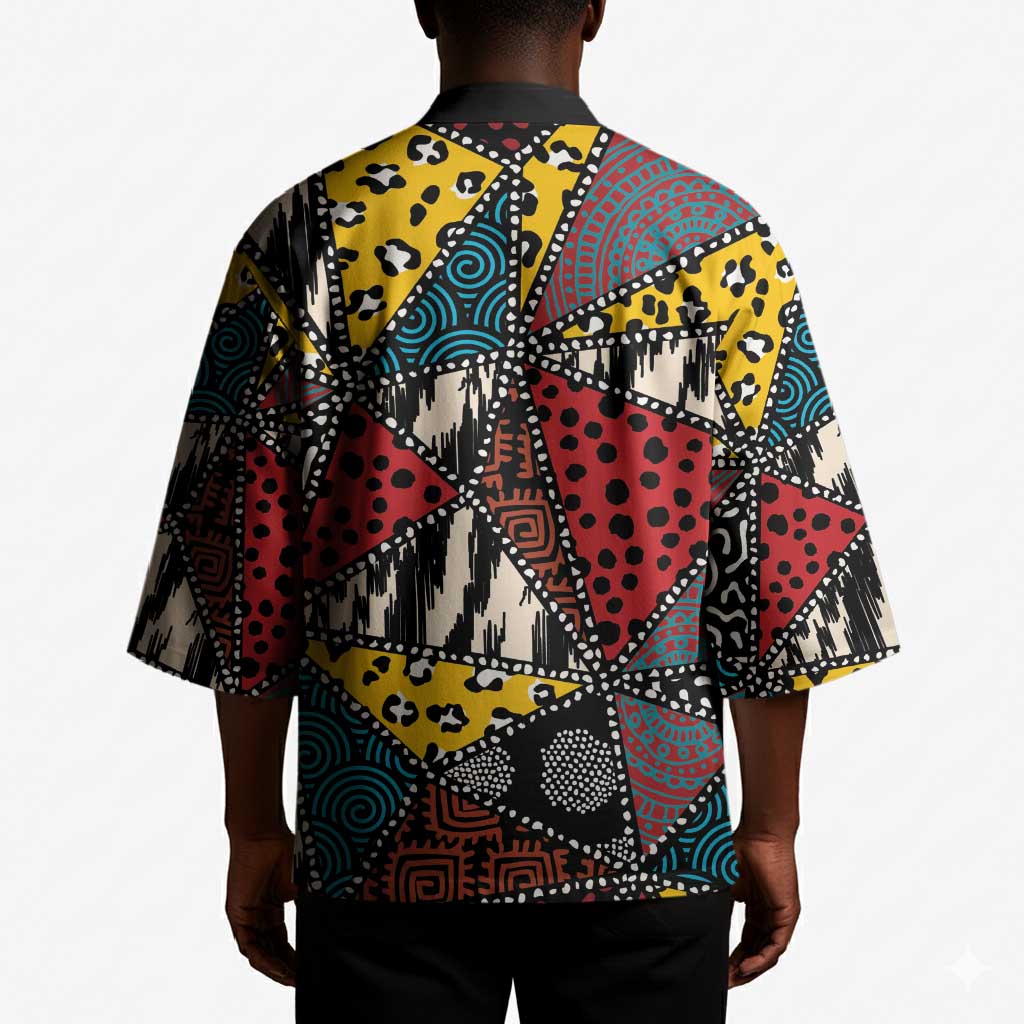 African Wild Animal Skins Kimono Triangles Pattern Afro Pattern Style