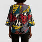 African Wild Animal Skins Kimono Sleeve Blouse Triangles Pattern Afro Pattern Style
