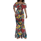 African Wild Animal Skins Mermaid Dress Triangles Pattern Afro Pattern Style - African Pride