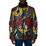 African Wild Animal Skins Padded Jacket Triangles Pattern Afro Pattern Style