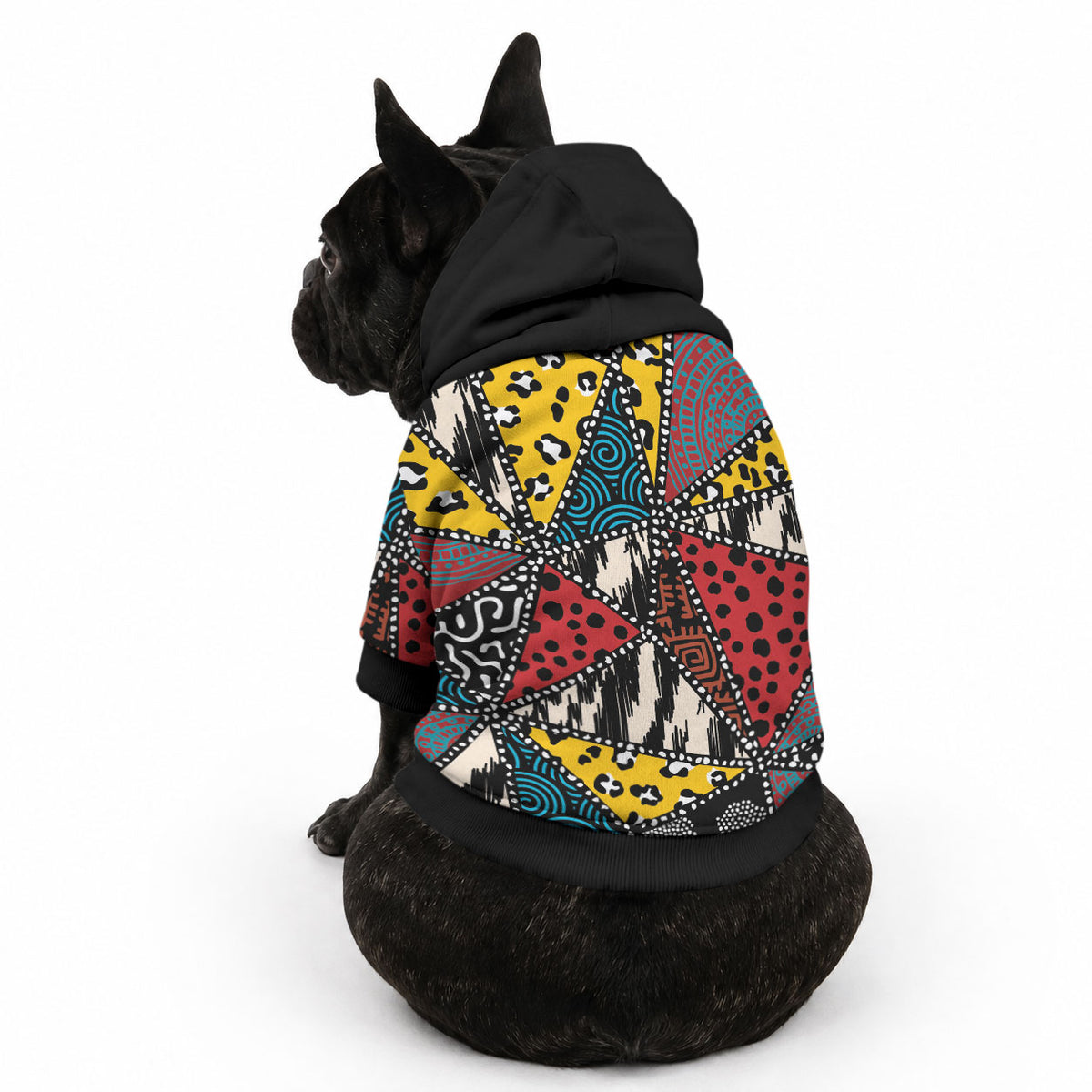 African Wild Animal Skins Pet Hoodie Triangles Pattern Afro Pattern Style