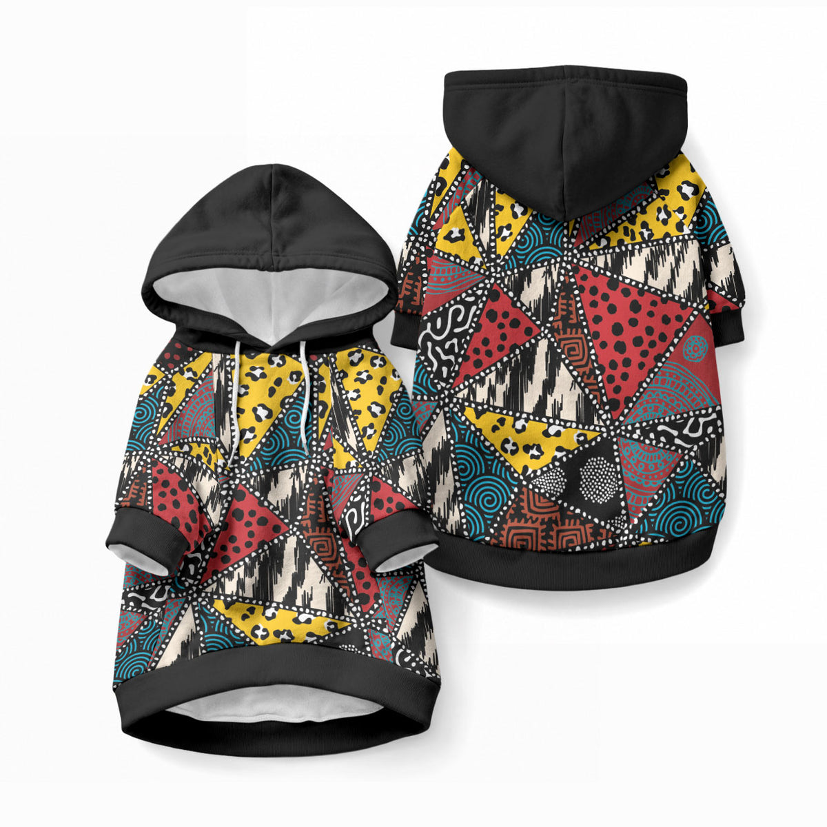 African Wild Animal Skins Pet Hoodie Triangles Pattern Afro Pattern Style