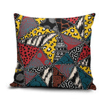 African Wild Animal Skins Pillow Cover Triangles Pattern Afro Pattern Style