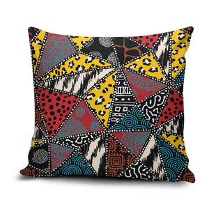 African Wild Animal Skins Pillow Cover Triangles Pattern Afro Pattern Style