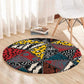 African Wild Animal Skins Round Carpet Triangles Pattern Afro Pattern Style - African Pride