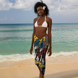 African Wild Animal Skins Sarong Triangles Pattern Afro Pattern Style - African Pride