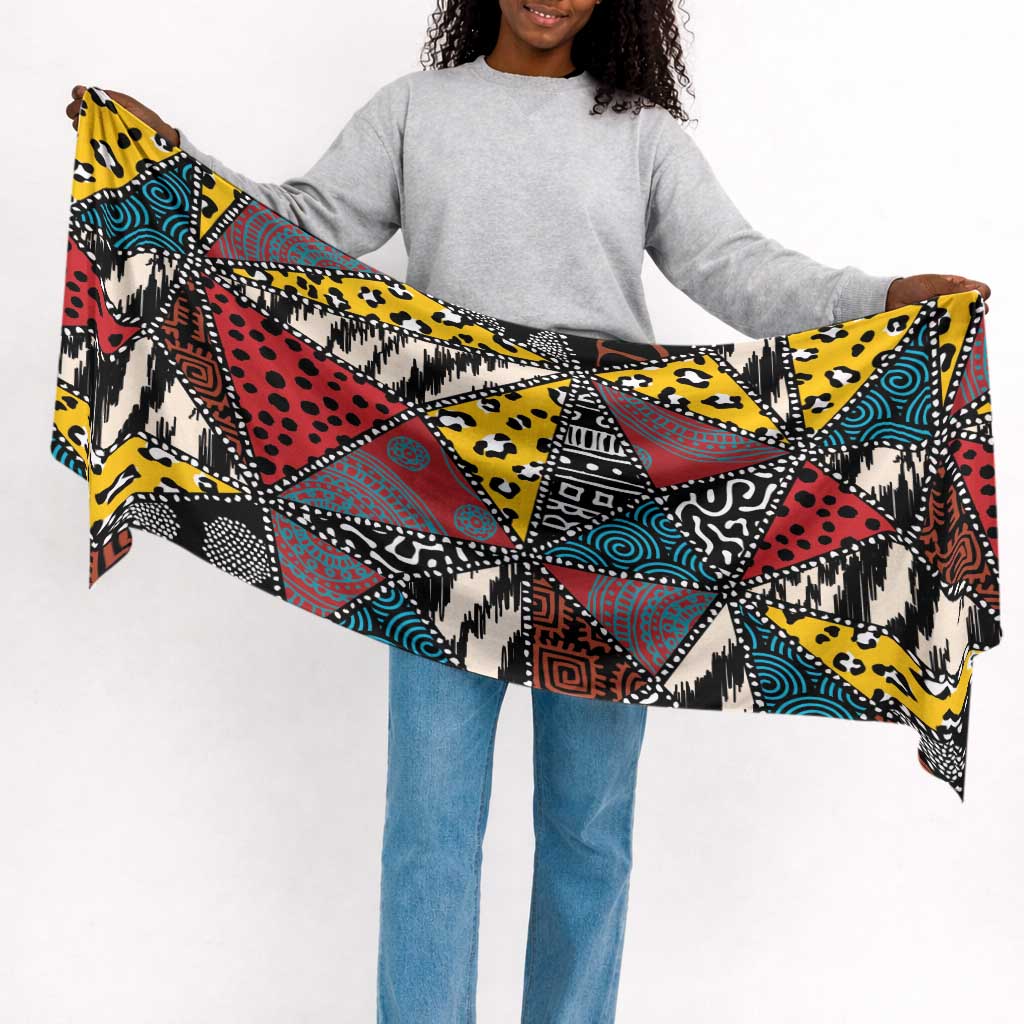 African Wild Animal Skins Simple Headwrap Triangles Pattern Afro Pattern Style