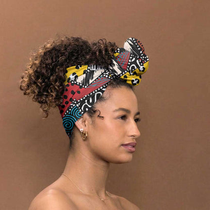 African Wild Animal Skins Simple Headwrap Triangles Pattern Afro Pattern Style