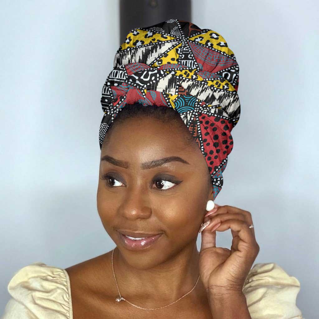 African Wild Animal Skins Simple Headwrap Triangles Pattern Afro Pattern Style