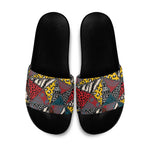 African Wild Animal Skins Slide Sandals Triangles Pattern Afro Pattern Style