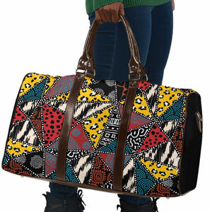 African Wild Animal Skins Travel Bag Triangles Pattern Afro Pattern Style