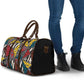 African Wild Animal Skins Travel Bag Triangles Pattern Afro Pattern Style