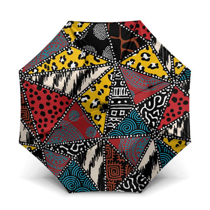African Wild Animal Skins Umbrella Triangles Pattern Afro Pattern Style