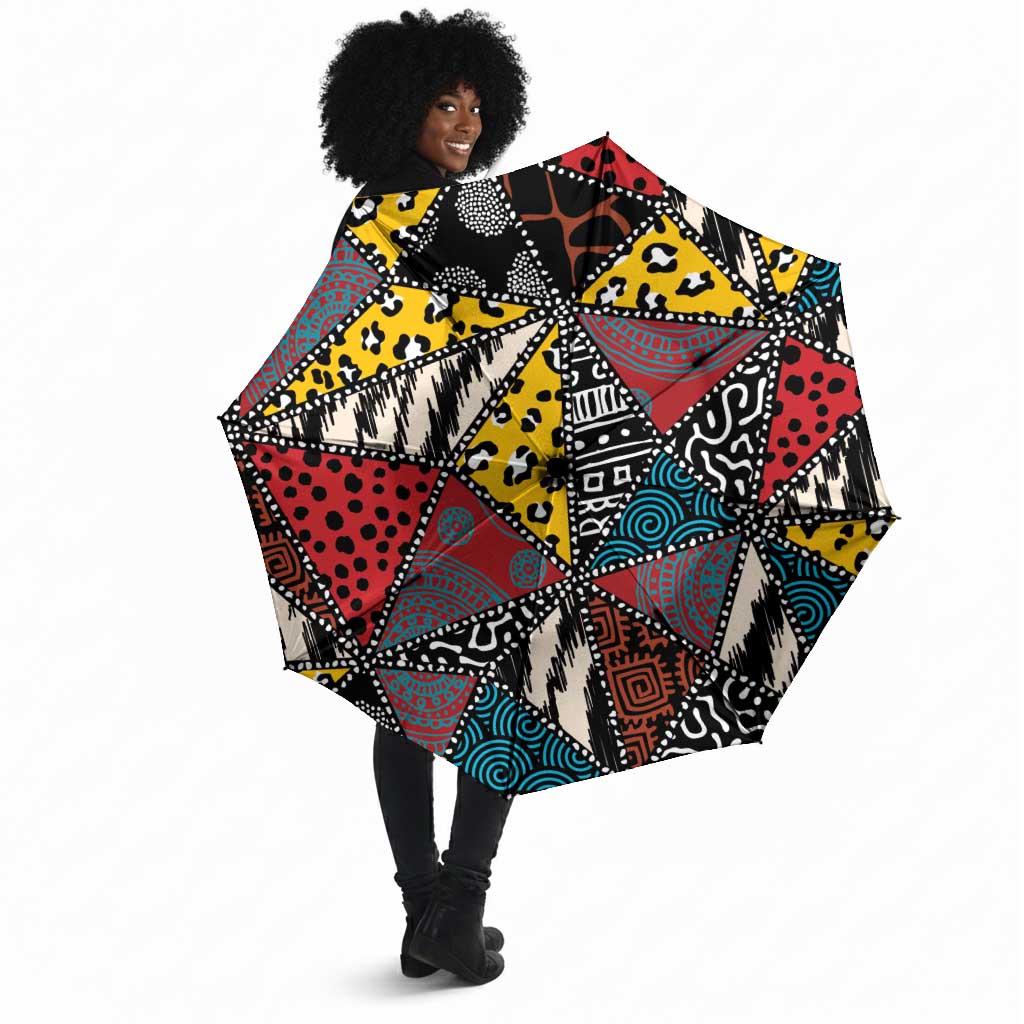 African Wild Animal Skins Umbrella Triangles Pattern Afro Pattern Style