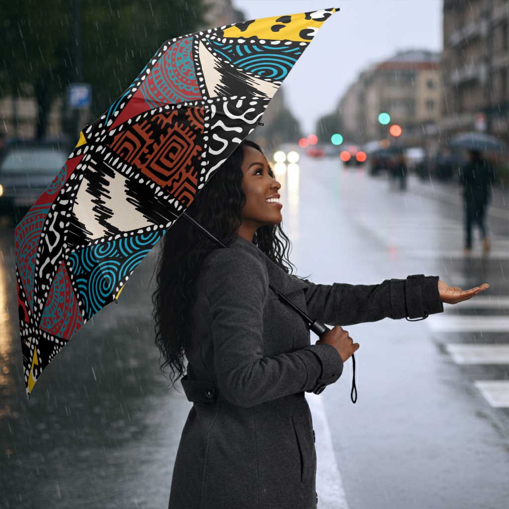 African Wild Animal Skins Umbrella Triangles Pattern Afro Pattern Style