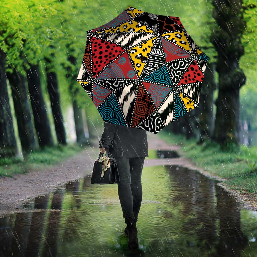 African Wild Animal Skins Umbrella Triangles Pattern Afro Pattern Style