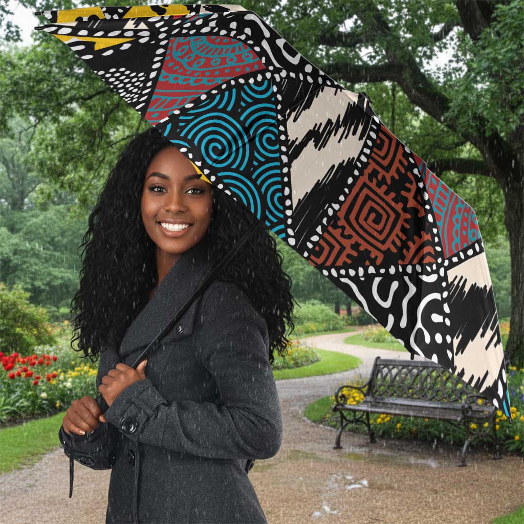 African Wild Animal Skins Umbrella Triangles Pattern Afro Pattern Style