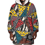 African Wild Animal Skins Wearable Blanket Hoodie Triangles Pattern Afro Pattern Style - African Pride