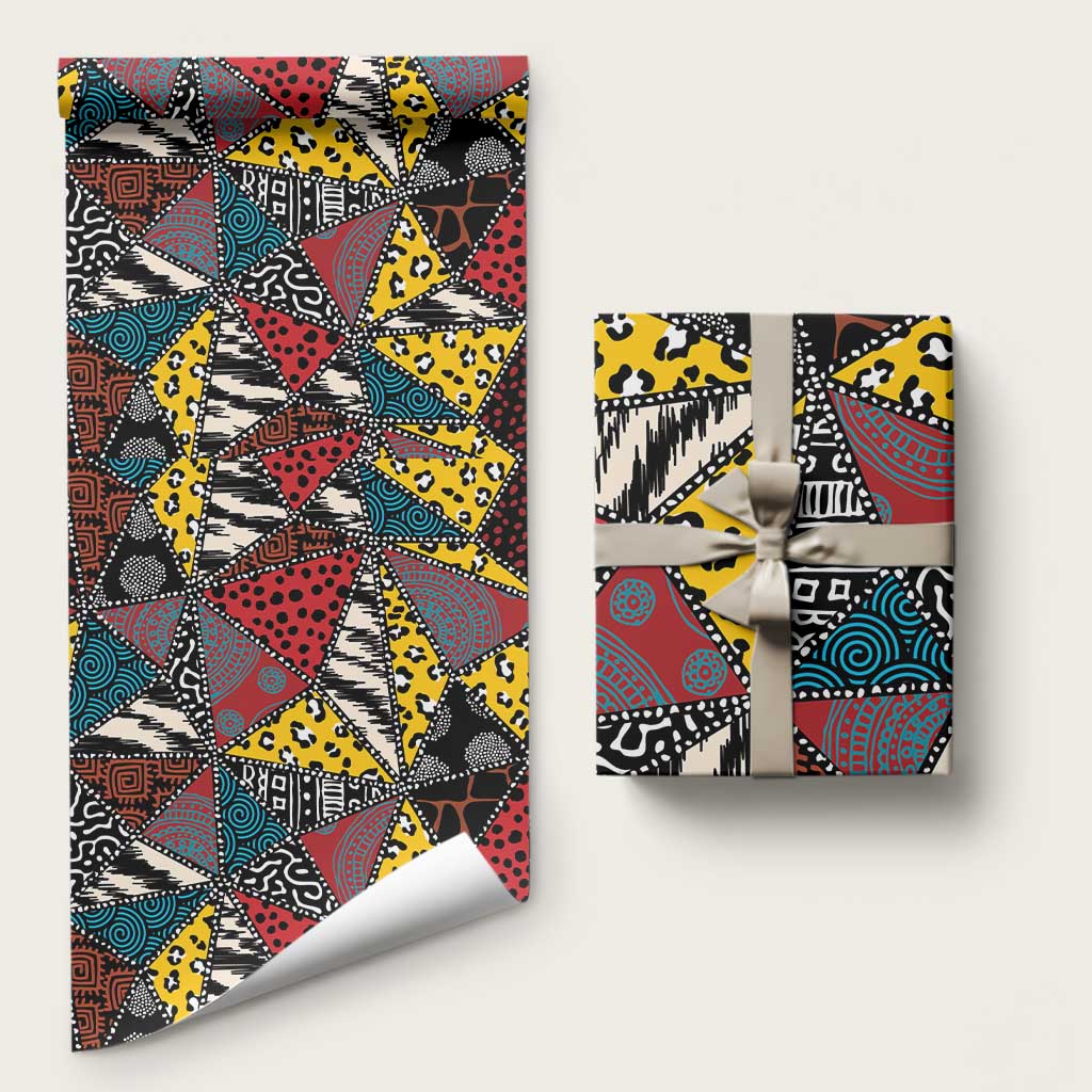 African Wild Animal Skins Wrapping Paper Triangles Pattern Afro Pattern Style - African Pride