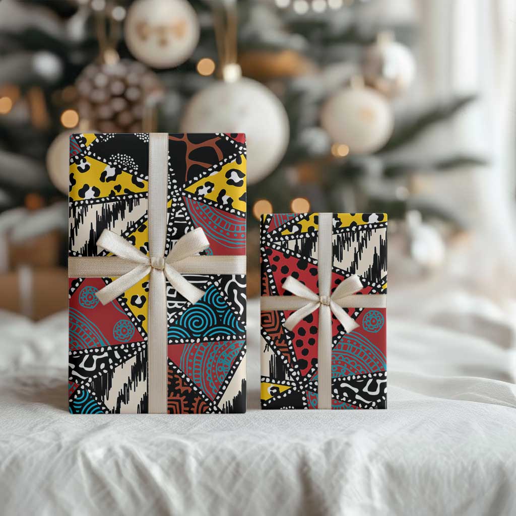 African Wild Animal Skins Wrapping Paper Triangles Pattern Afro Pattern Style - African Pride