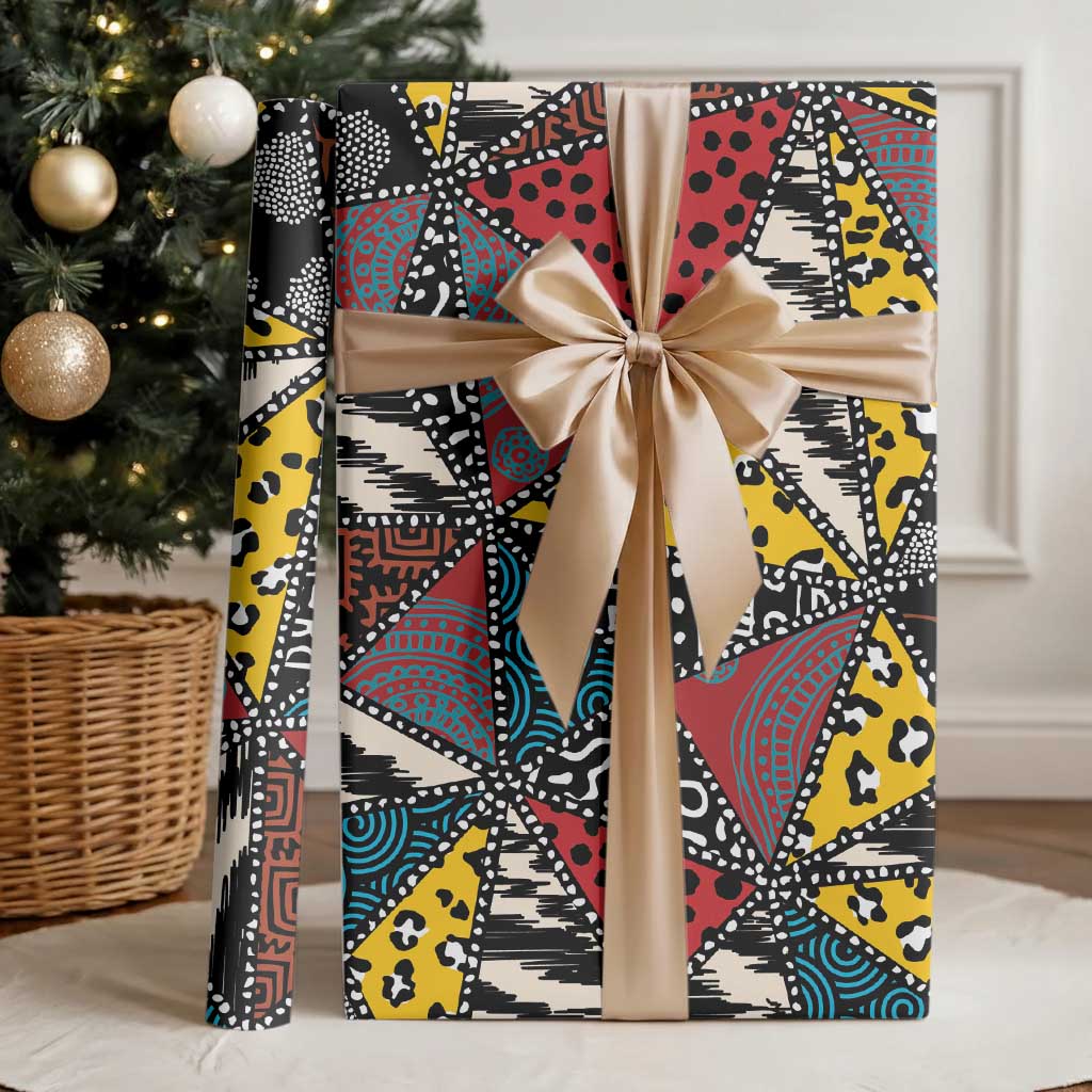 African Wild Animal Skins Wrapping Paper Triangles Pattern Afro Pattern Style - African Pride