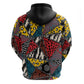 African Wild Animal Skins Zip Hoodie Triangles Pattern Afro Pattern Style - African Pride