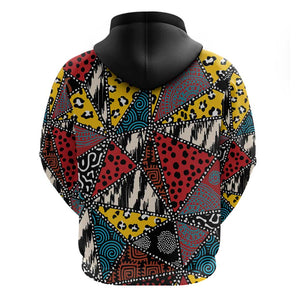 African Wild Animal Skins Zip Hoodie Triangles Pattern Afro Pattern Style - African Pride