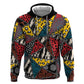 African Wild Animal Skins Zip Hoodie Triangles Pattern Afro Pattern Style - African Pride