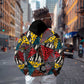 African Wild Animal Skins Zip Hoodie Triangles Pattern Afro Pattern Style - African Pride