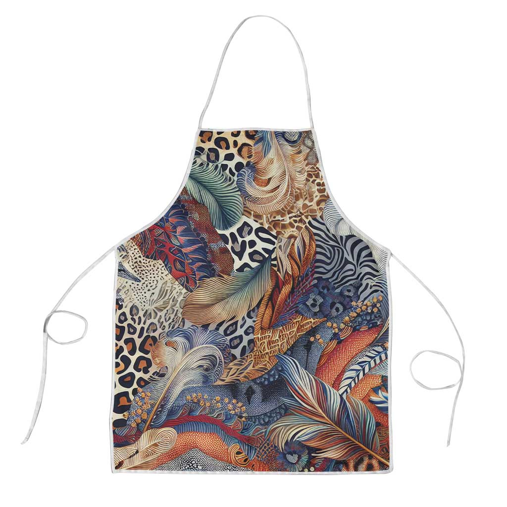 African Wild Animal Skins Apron Unique Leopard Zebra And Snake Patterns