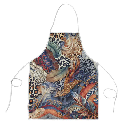 African Wild Animal Skins Apron Unique Leopard Zebra And Snake Patterns