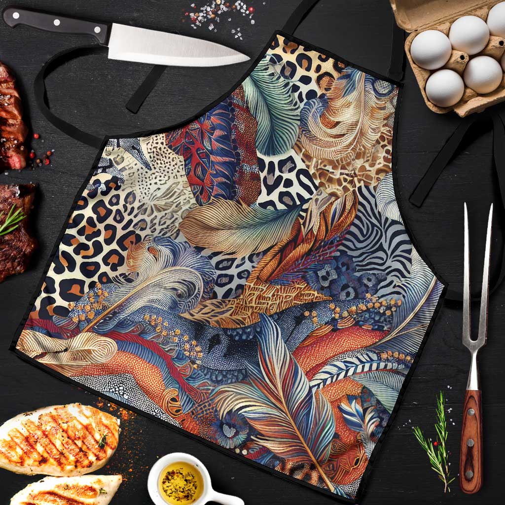 African Wild Animal Skins Apron Unique Leopard Zebra And Snake Patterns