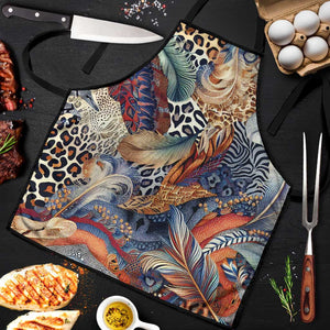 African Wild Animal Skins Apron Unique Leopard Zebra And Snake Patterns
